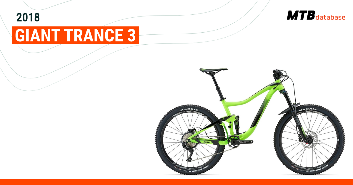 2018 giant best sale trance 3 specs