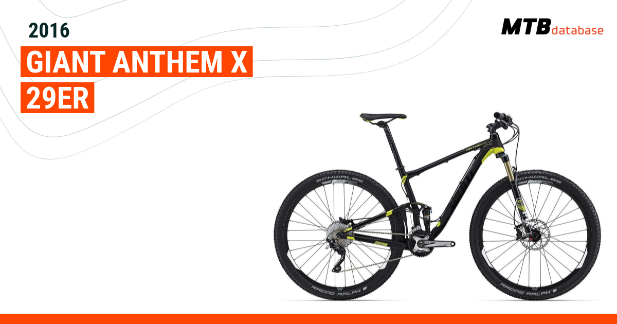 2016 Giant Anthem X 29er Specs Reviews Images Mountain Bike