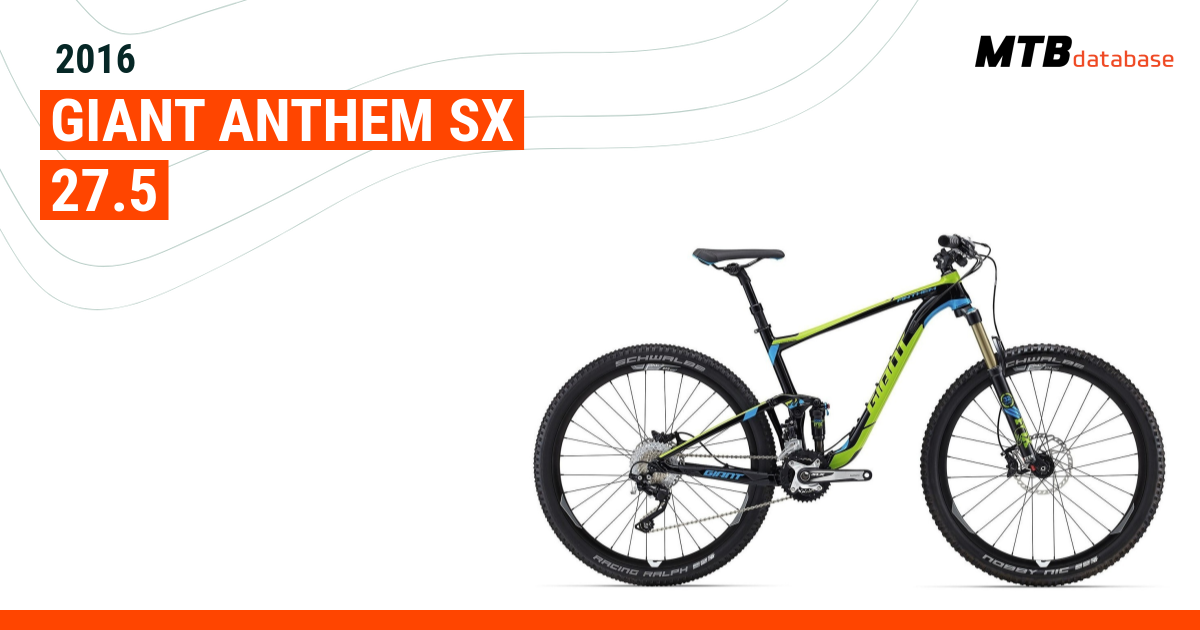 2016 giant anthem hot sale sx blue book