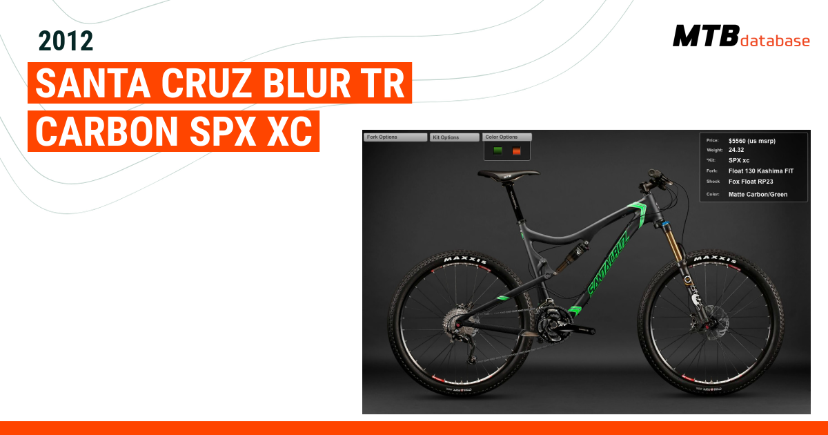 2012 Santa Cruz Blur TR Carbon SPX XC Specs Reviews Images