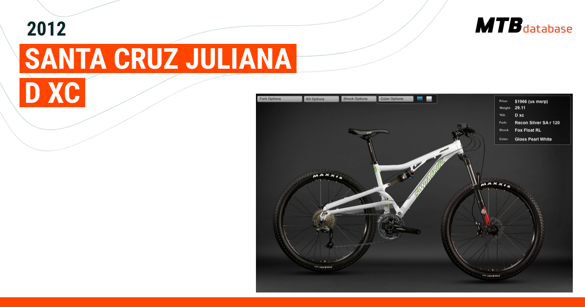 2012 Santa Cruz Juliana D XC Specs Reviews Images Mountain