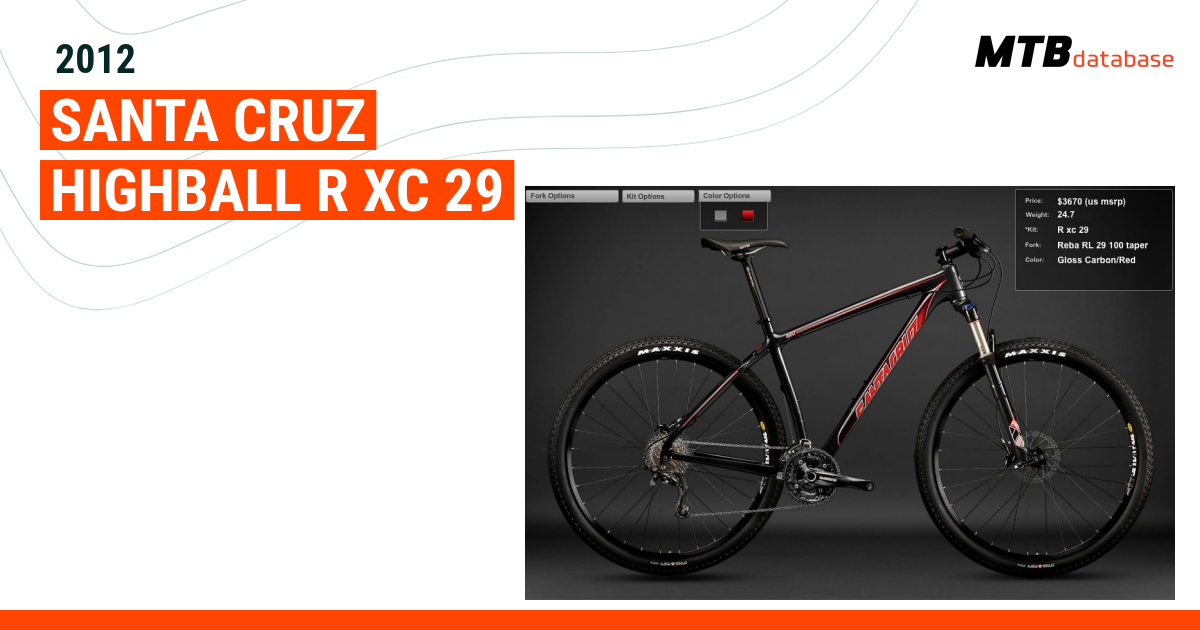 2012 Santa Cruz Highball R XC 29 Specs Reviews Images