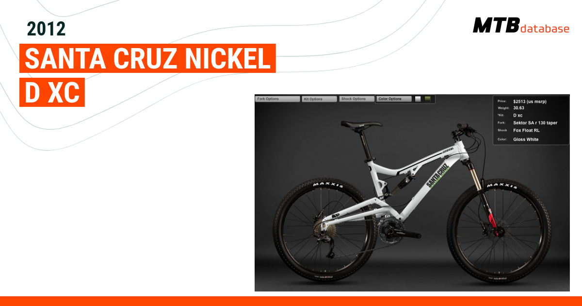 2012 Santa Cruz Nickel D XC Specs Reviews Images Mountain