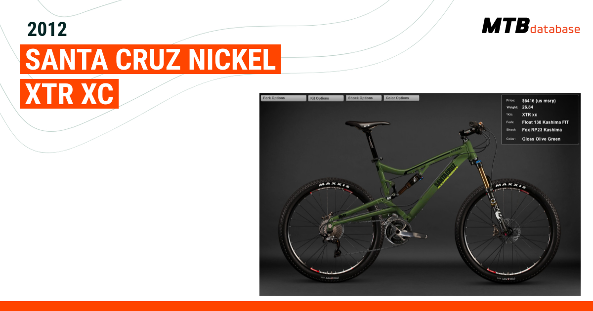 2012 Santa Cruz Nickel XTR XC Specs Reviews Images Mountain