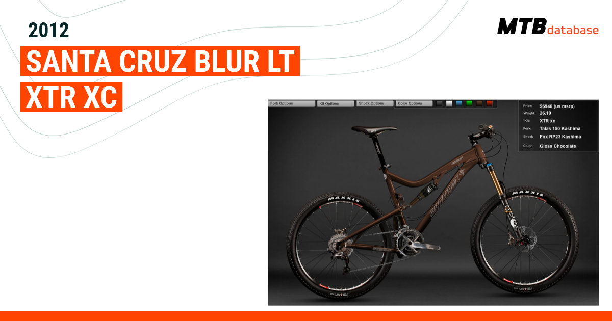 2012 Santa Cruz Blur LT XTR XC Specs Reviews Images Mountain