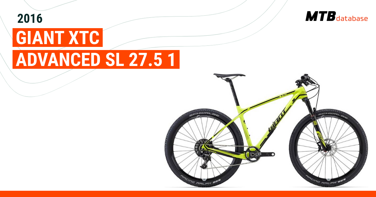 2016 Giant XtC Advanced SL 27.5 1 - Specs, Reviews, Images