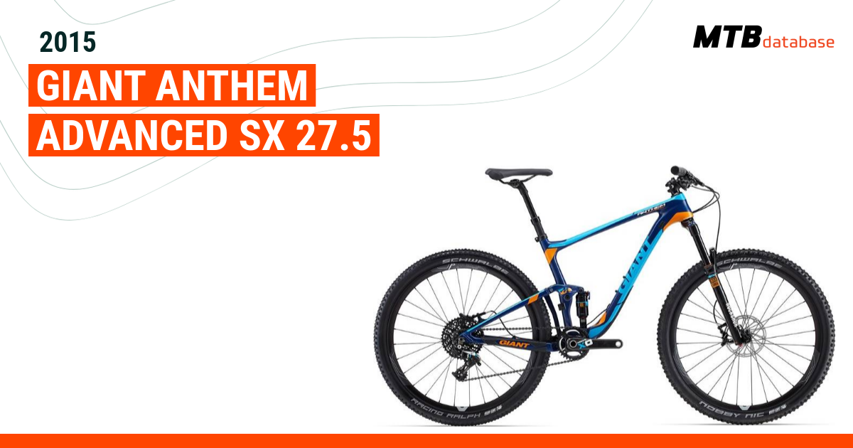 2015 Giant Anthem Advanced SX 27.5 Specs Reviews Images