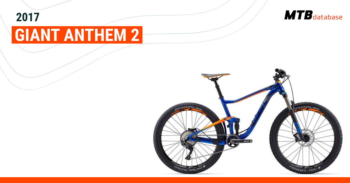 2017 Giant Anthem 2 Specs Reviews Images Mountain Bike Database