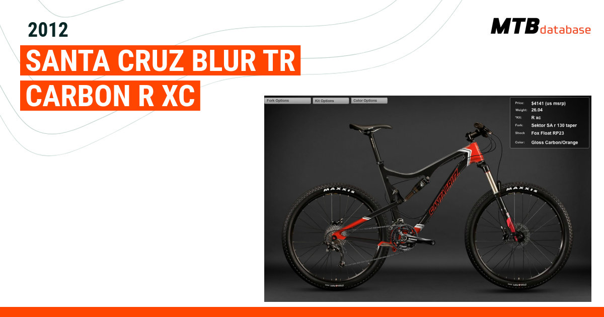 2012 Santa Cruz Blur TR Carbon R XC Specs Reviews Images