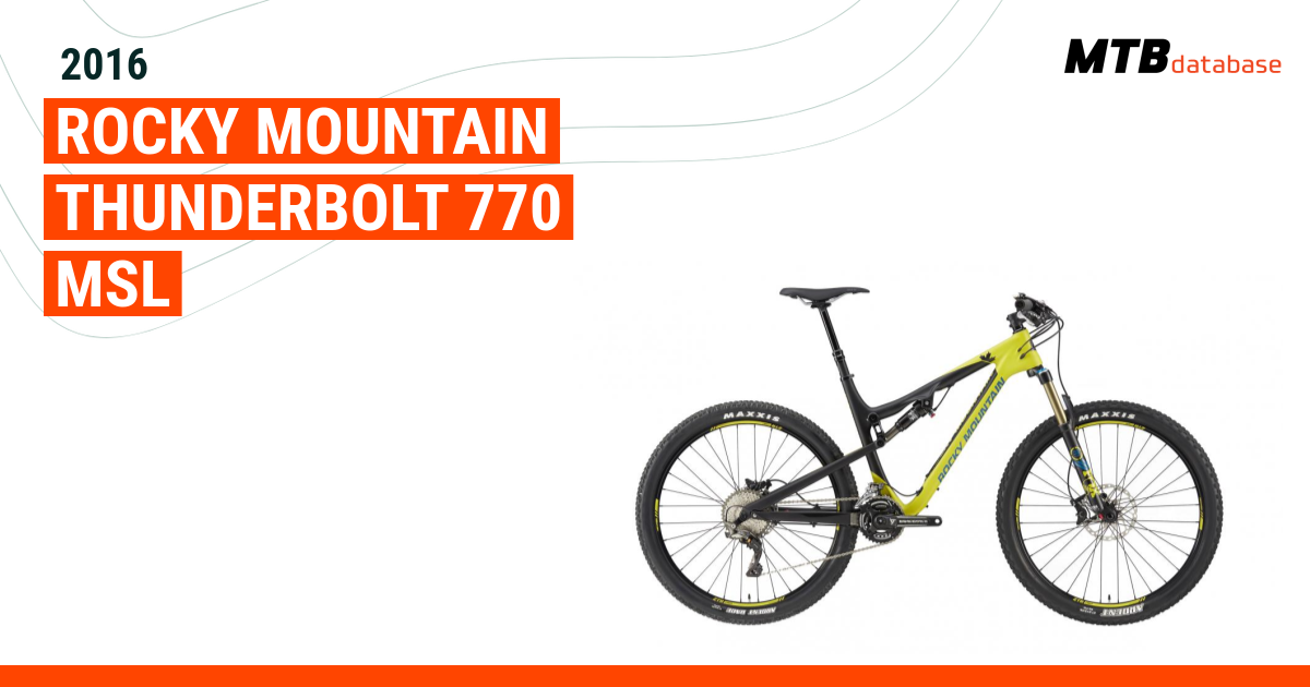 Rocky mountain thunderbolt discount 770 msl 2016